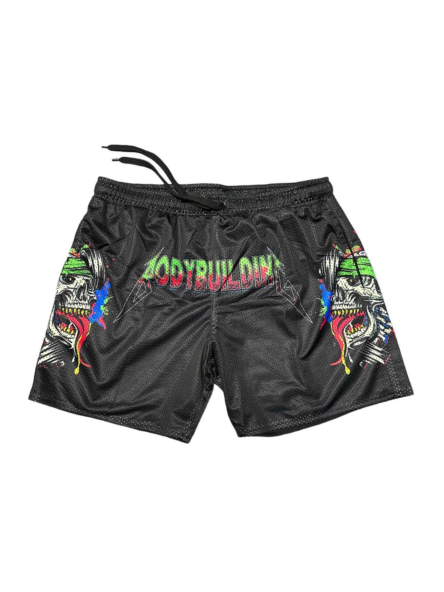 MESH 5" SHORTS - GREEN NEON METALLICA LOGO