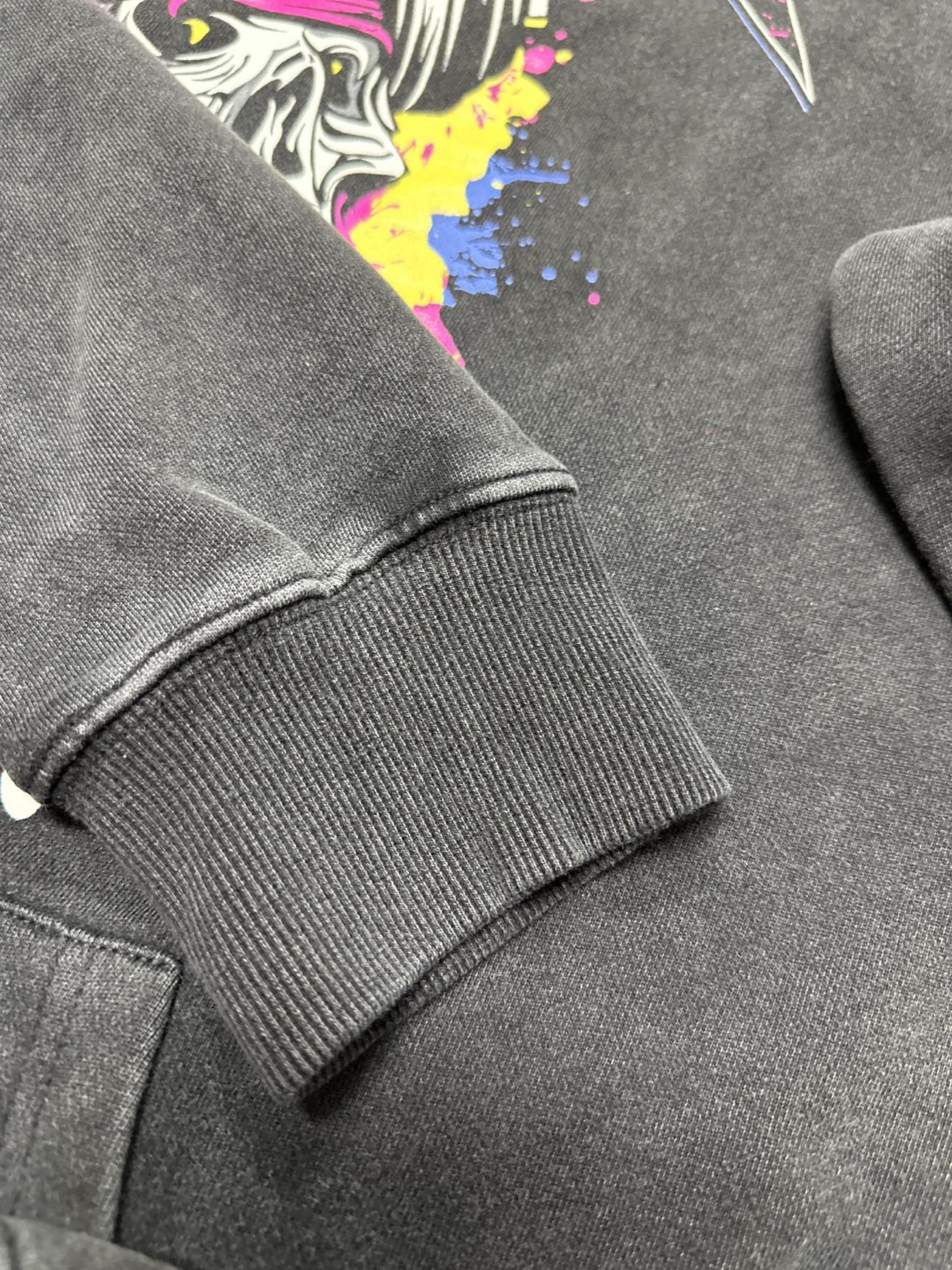 ACID WASH FRENCH TERRY HOODIE - PINK METALLICA LOGO