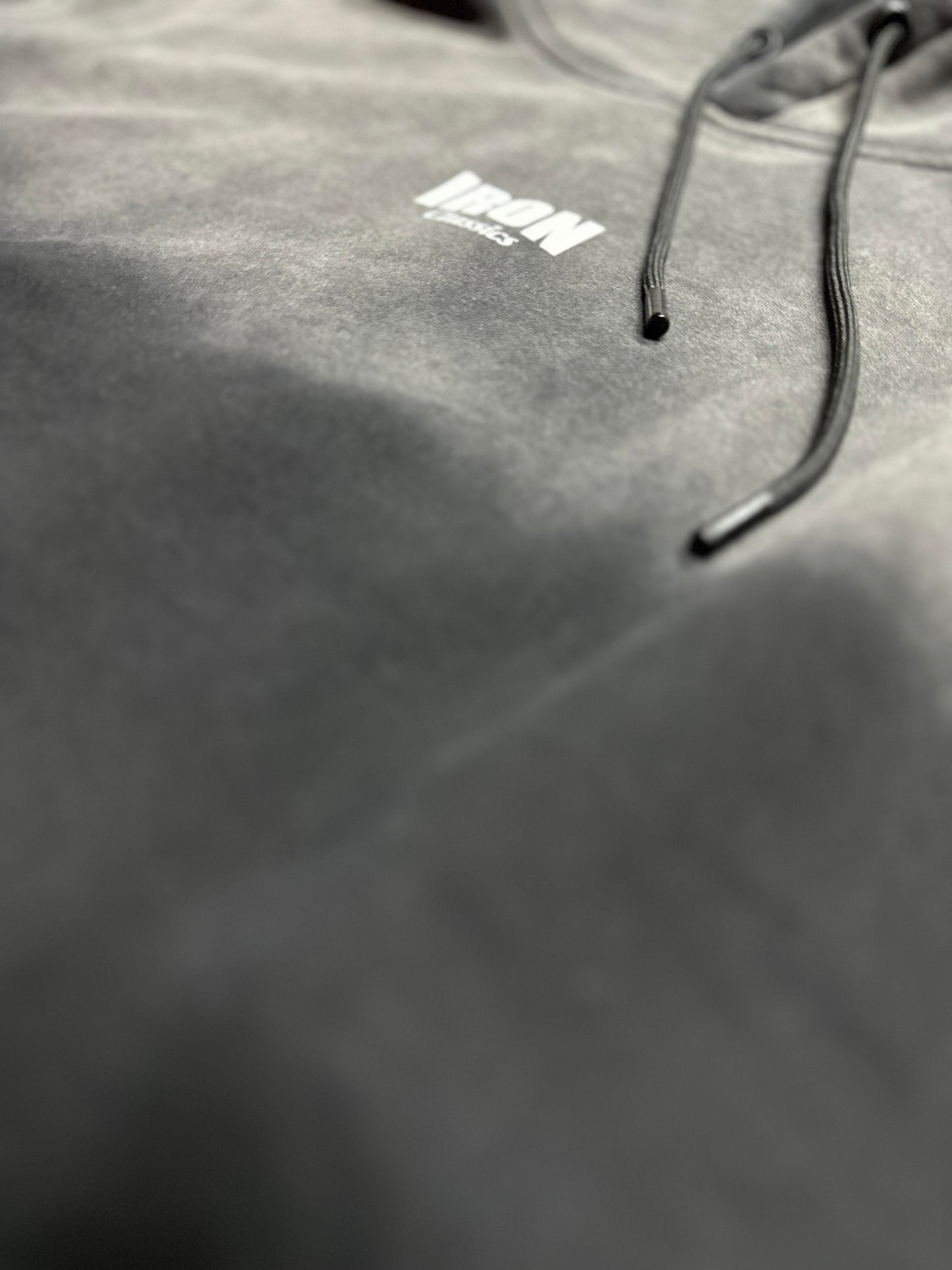 BLACK HALF AND HALF ACID WASH OVERSIZED HOODIE - SMALL IC LOGO