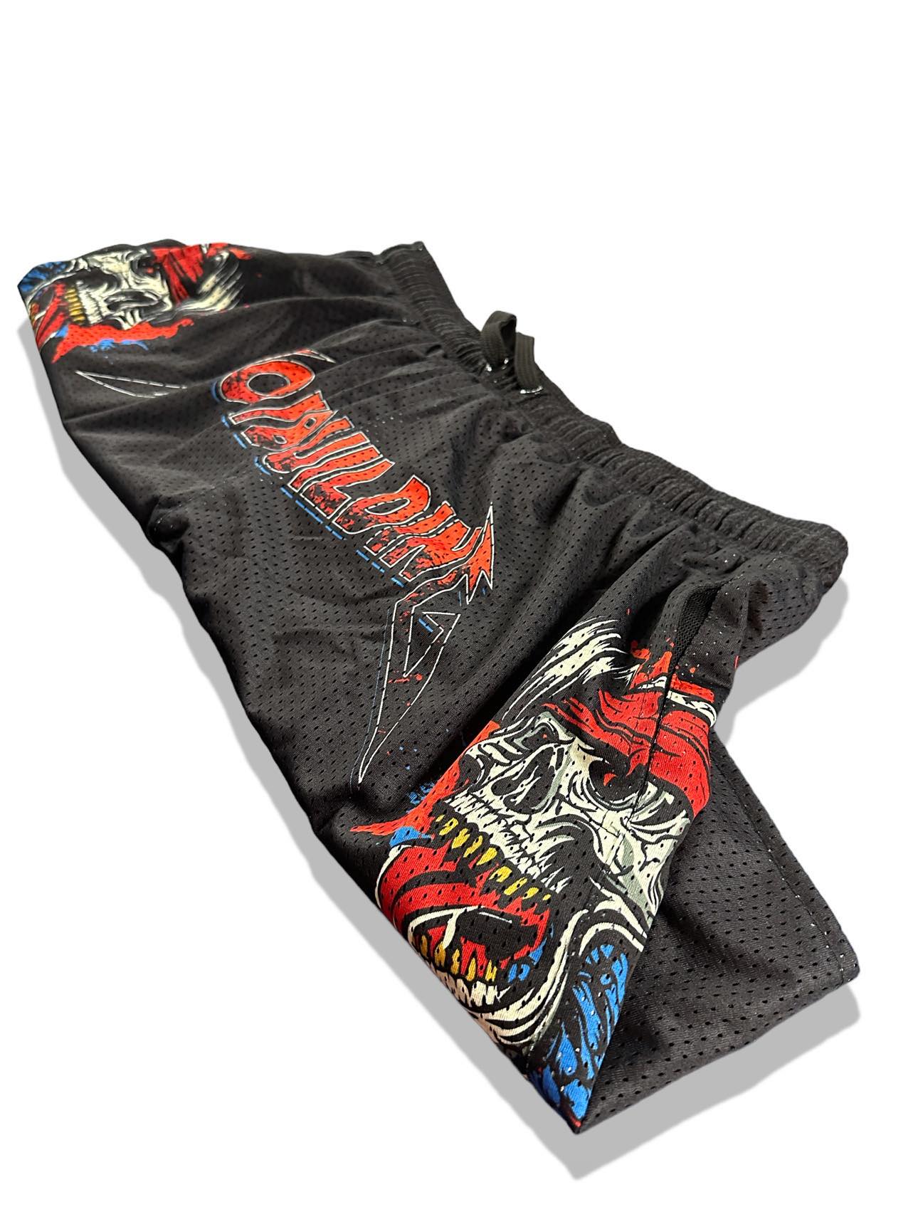 MESH 5" SHORTS - RED METALLICA LOGO