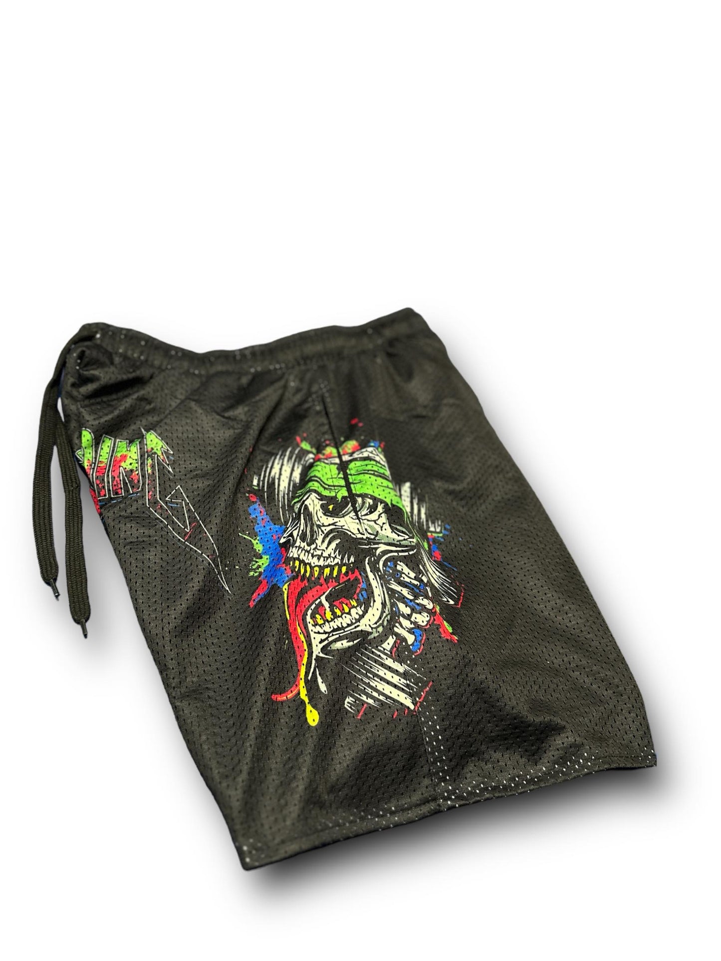 MESH 5" SHORTS - GREEN NEON METALLICA LOGO