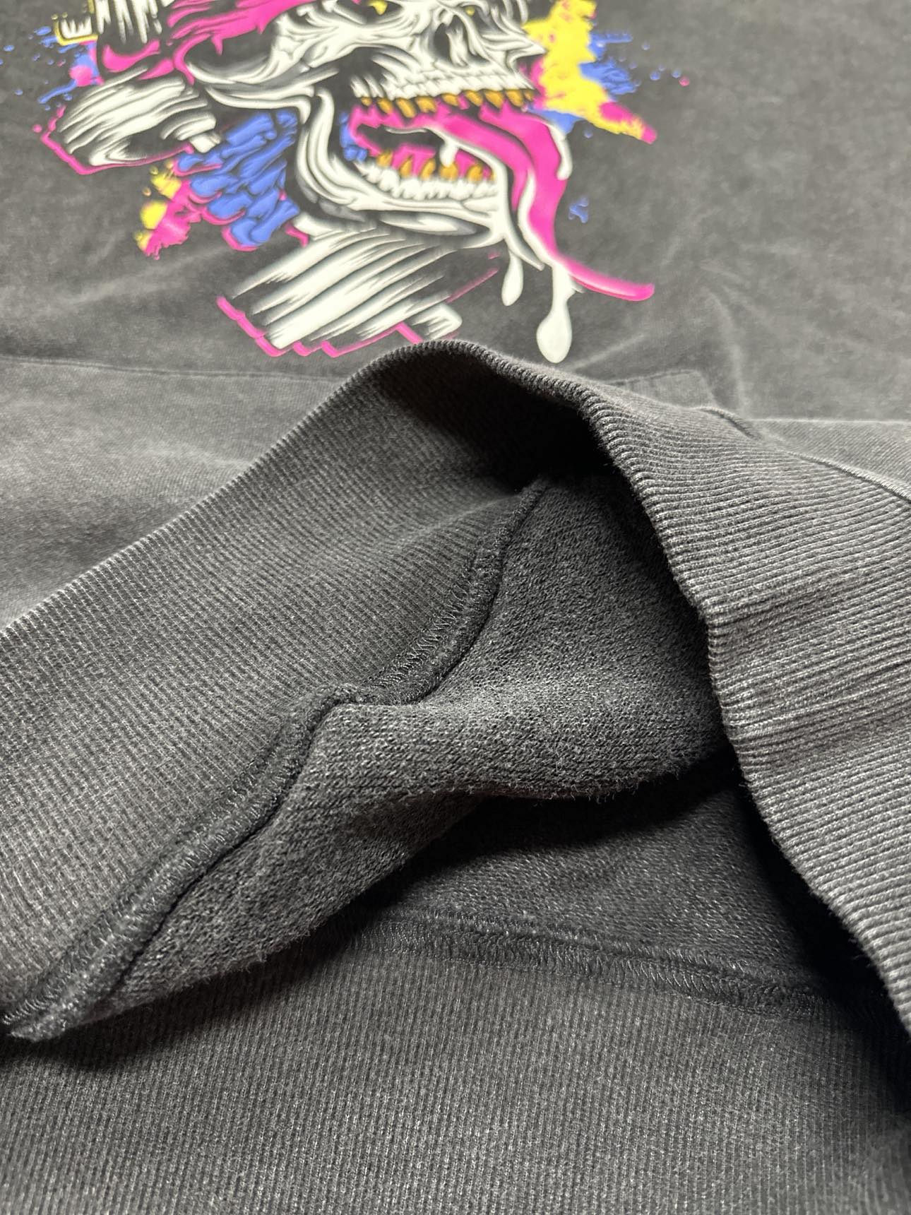 ACID WASH FRENCH TERRY HOODIE - PINK METALLICA LOGO