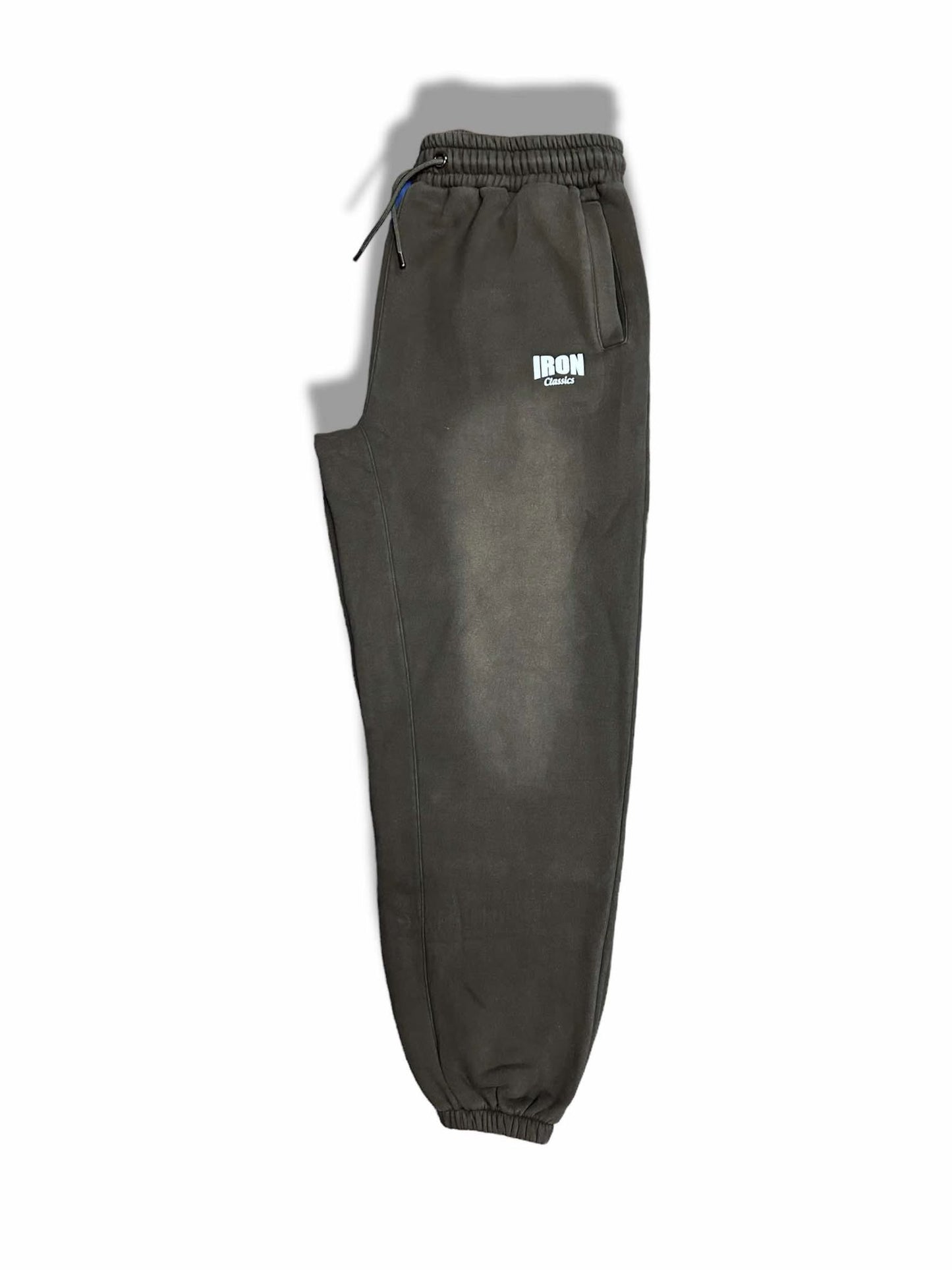 BLACK ACID WASH SWEAT PANTS - BLACK COLOR