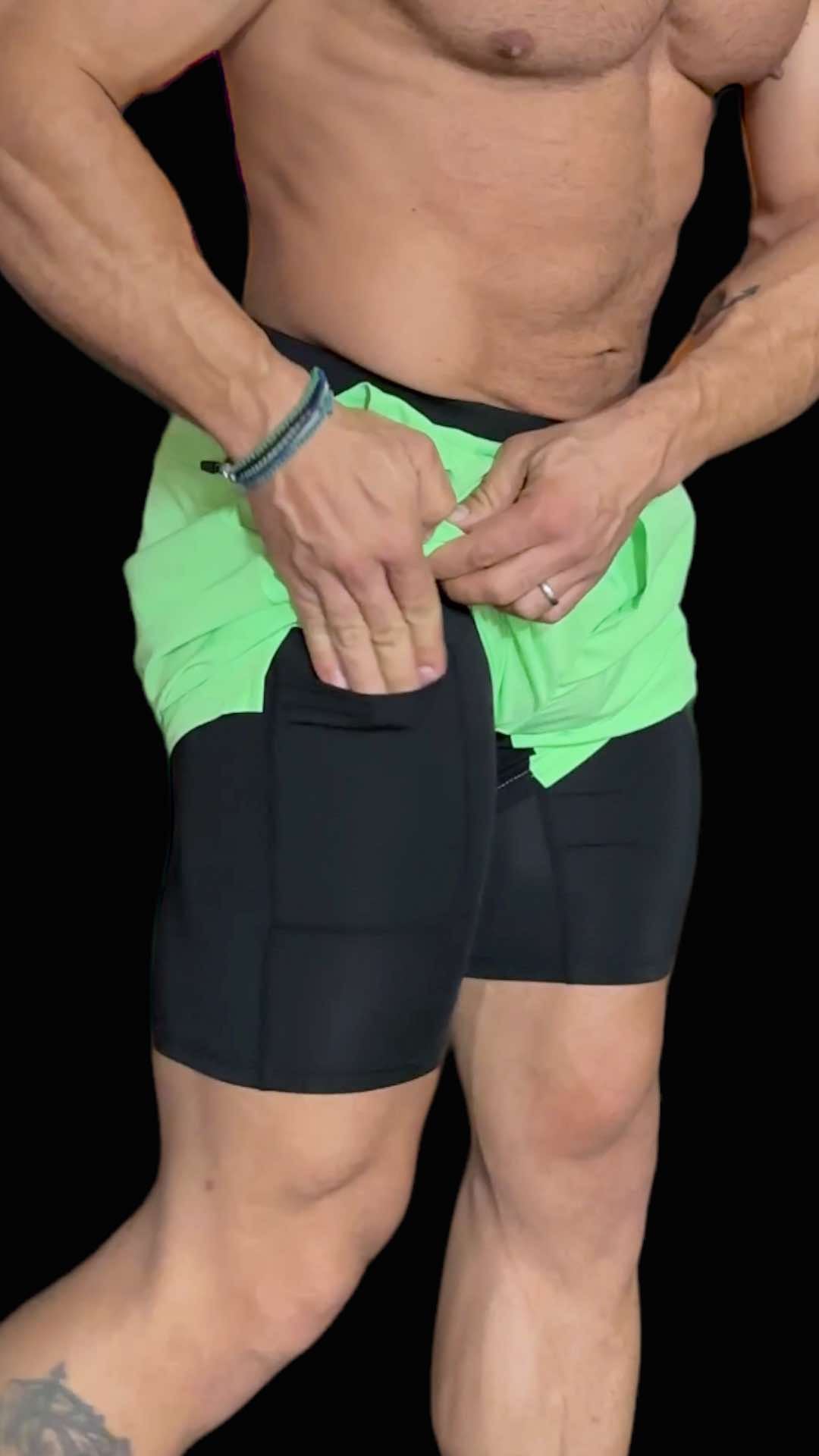 HIGH PERFORMANCE 7" SHORTS - GREEN NEON COLOR