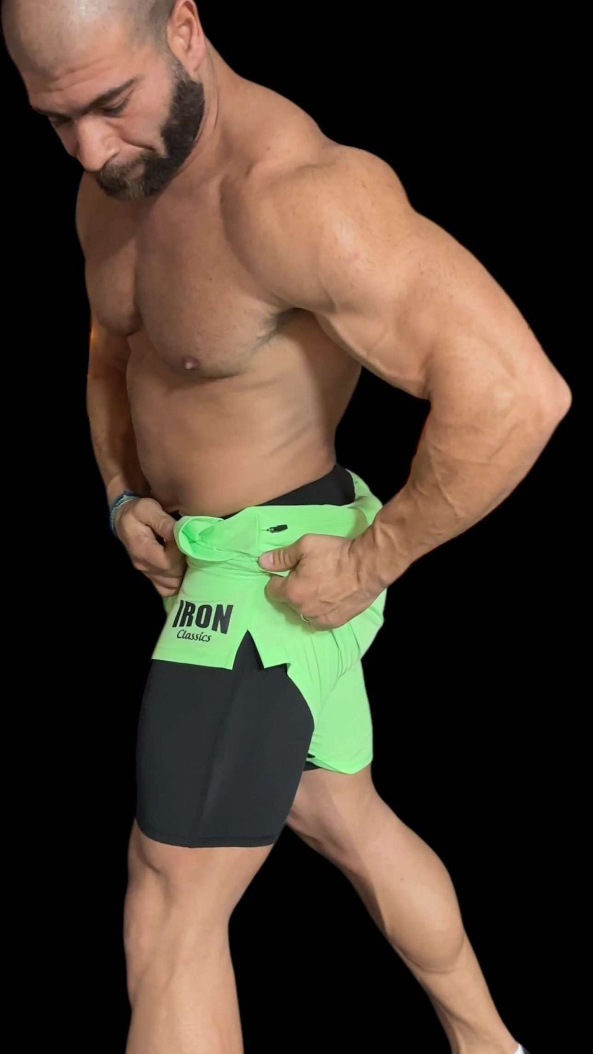 HIGH PERFORMANCE 7" SHORTS - GREEN NEON COLOR
