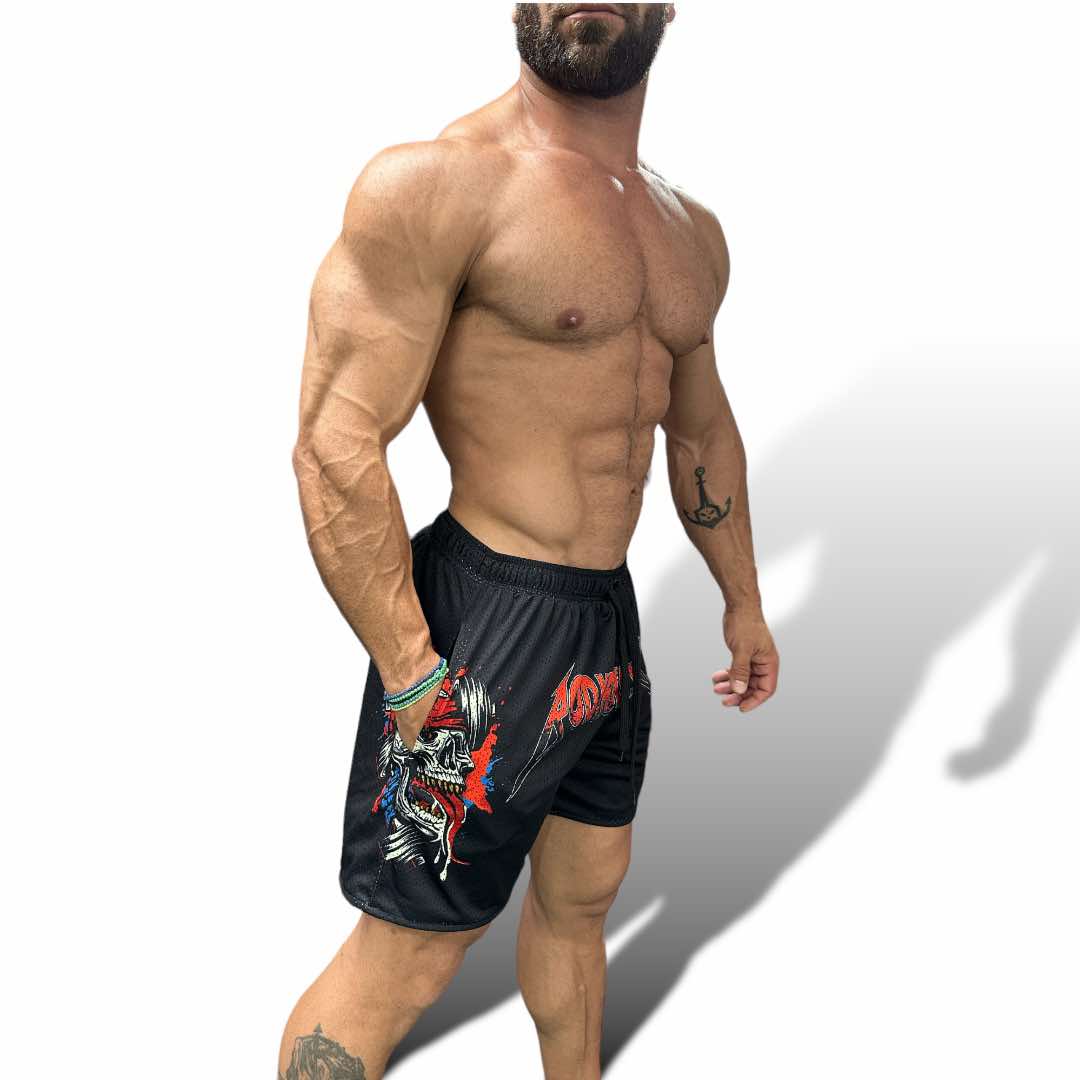 MESH 5" SHORTS - RED METALLICA LOGO