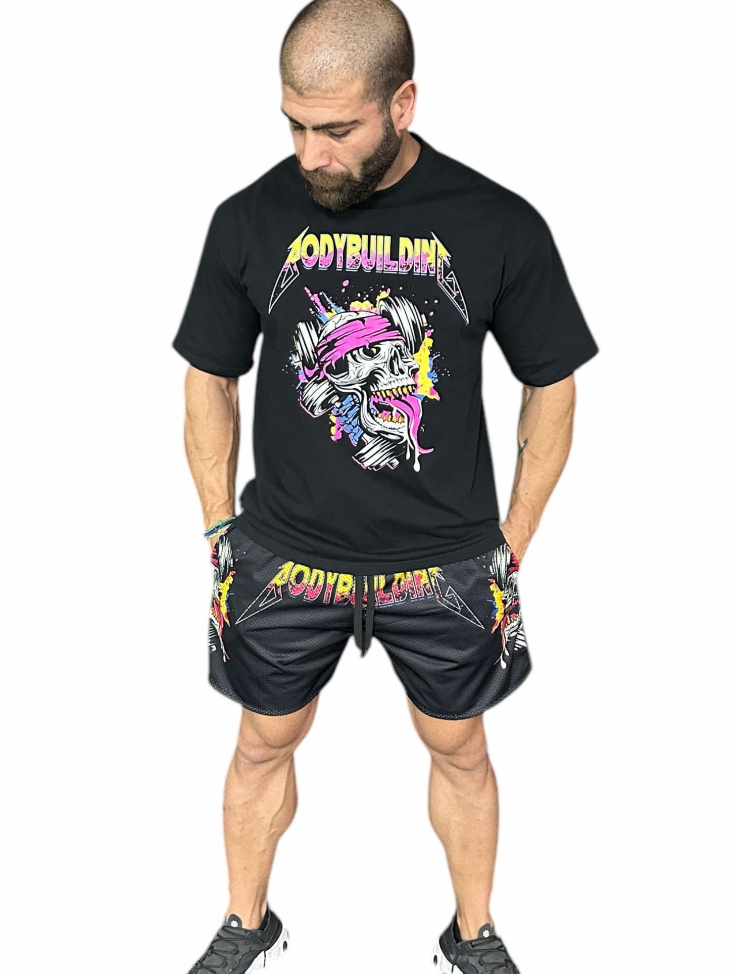 BLACK RELAX FIT TEE - PINK METALLICA LOGO