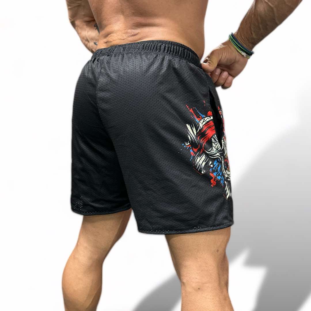 MESH 5" SHORTS - RED METALLICA LOGO