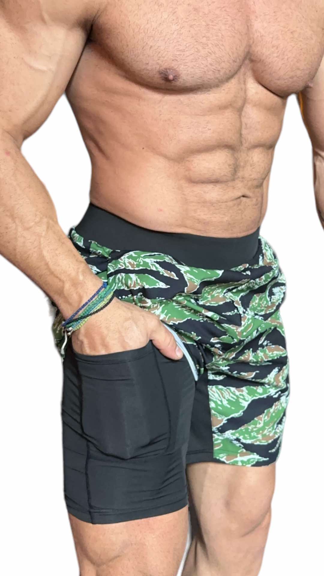 HIGH PERFORMANCE 7" SHORTS - TIGER CAMO COLOR