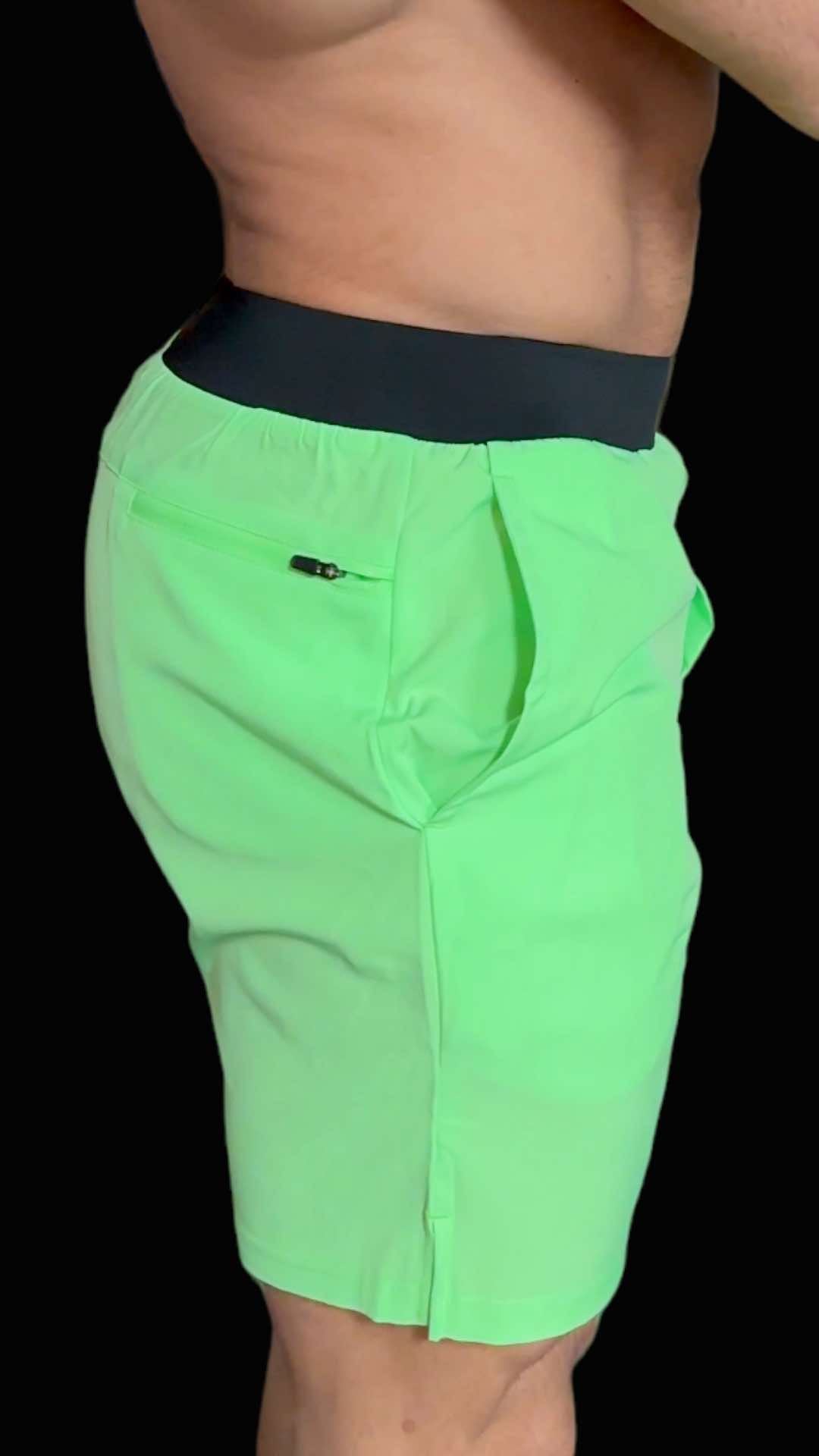 HIGH PERFORMANCE 7" SHORTS - GREEN NEON COLOR
