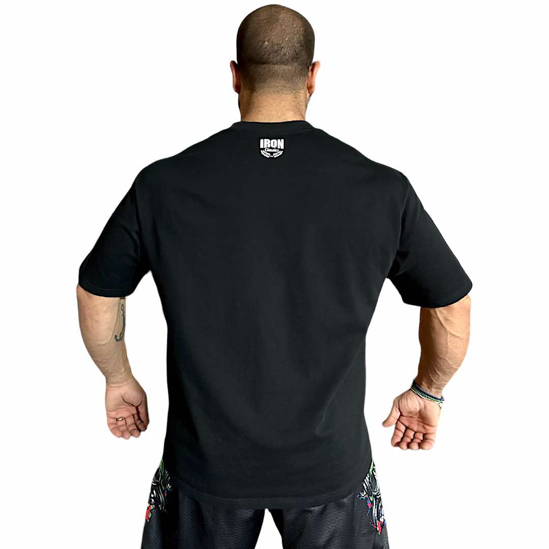 BLACK RELAX FIT TEE - GREEN NEON METALLICA LOCO