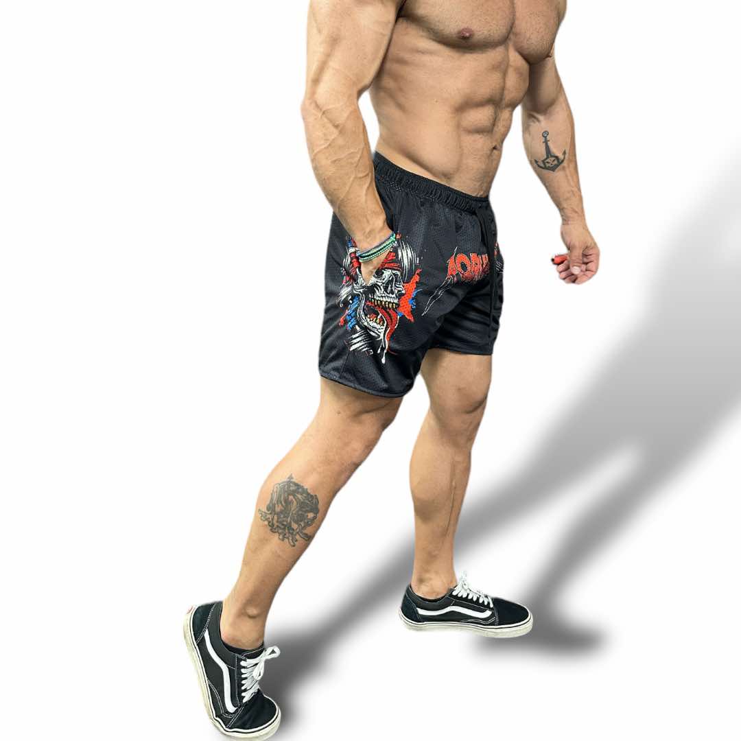 MESH 5" SHORTS - RED METALLICA LOGO