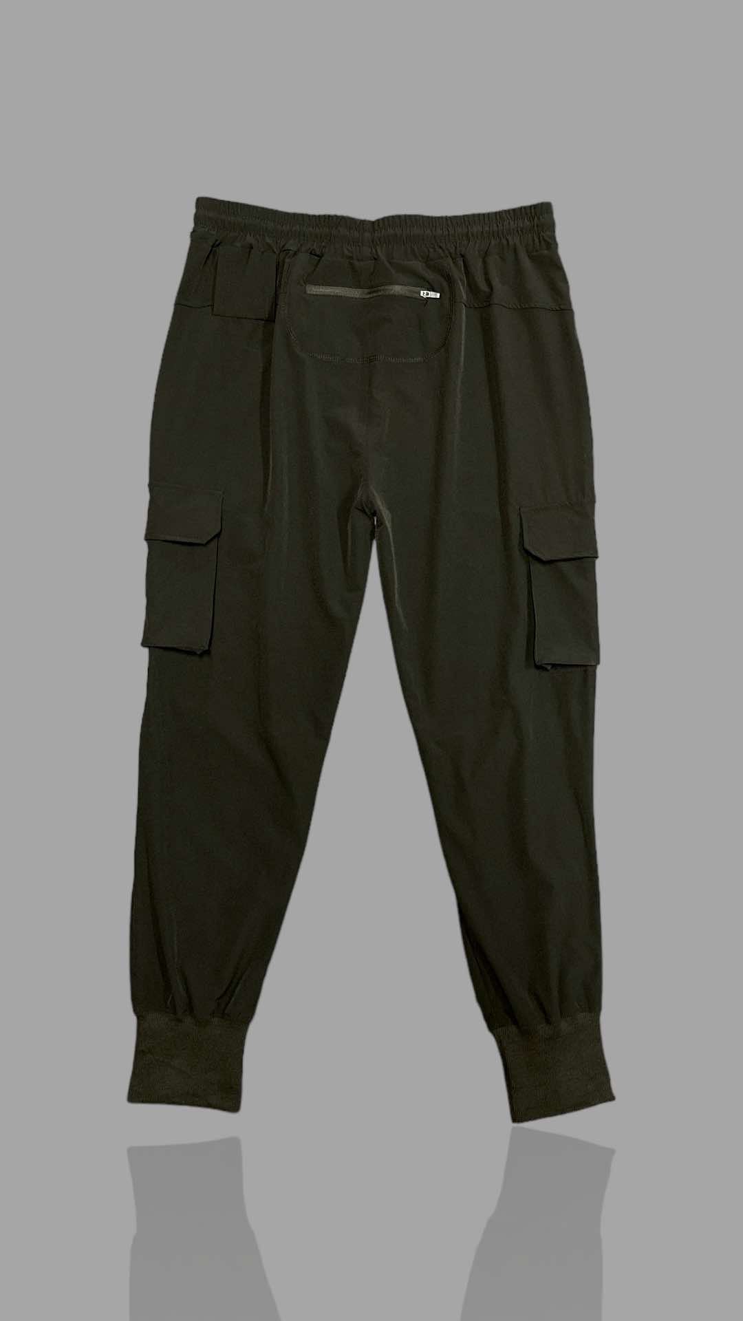 BLACK CARGO JOGGERS - BLACK COLOR