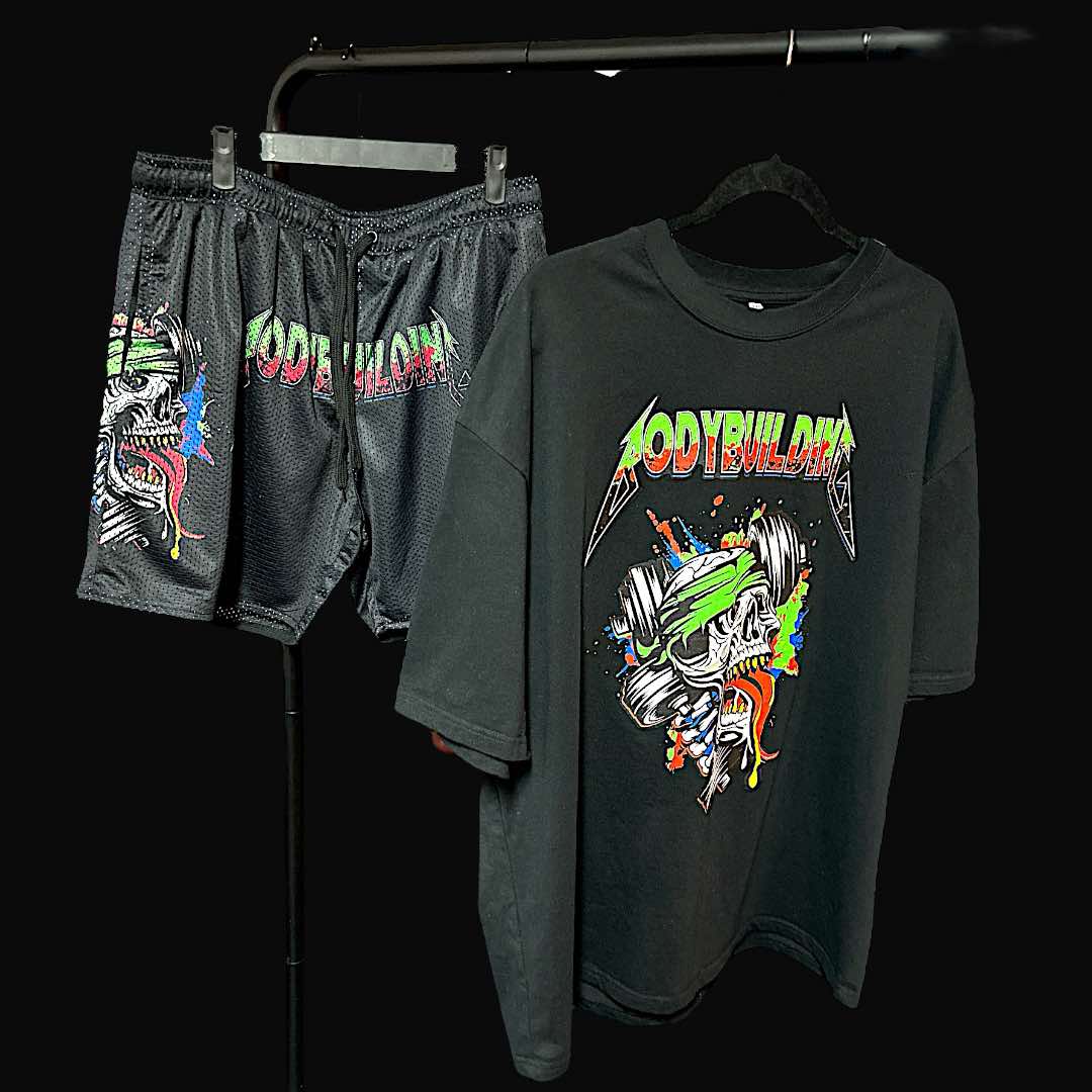 BLACK RELAX FIT TEE - GREEN NEON METALLICA LOCO