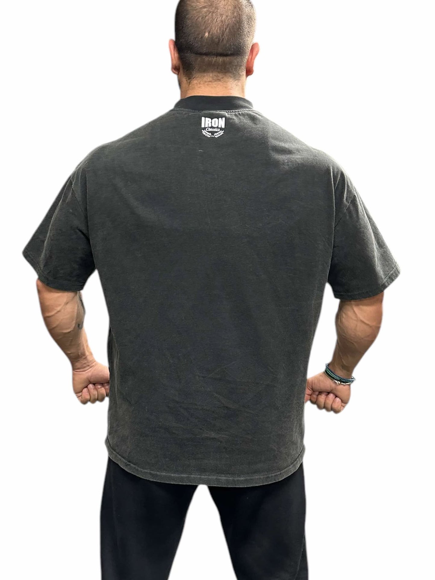 ACID WASH OVERSIZED TEE - BROWN METALLICA LOGO