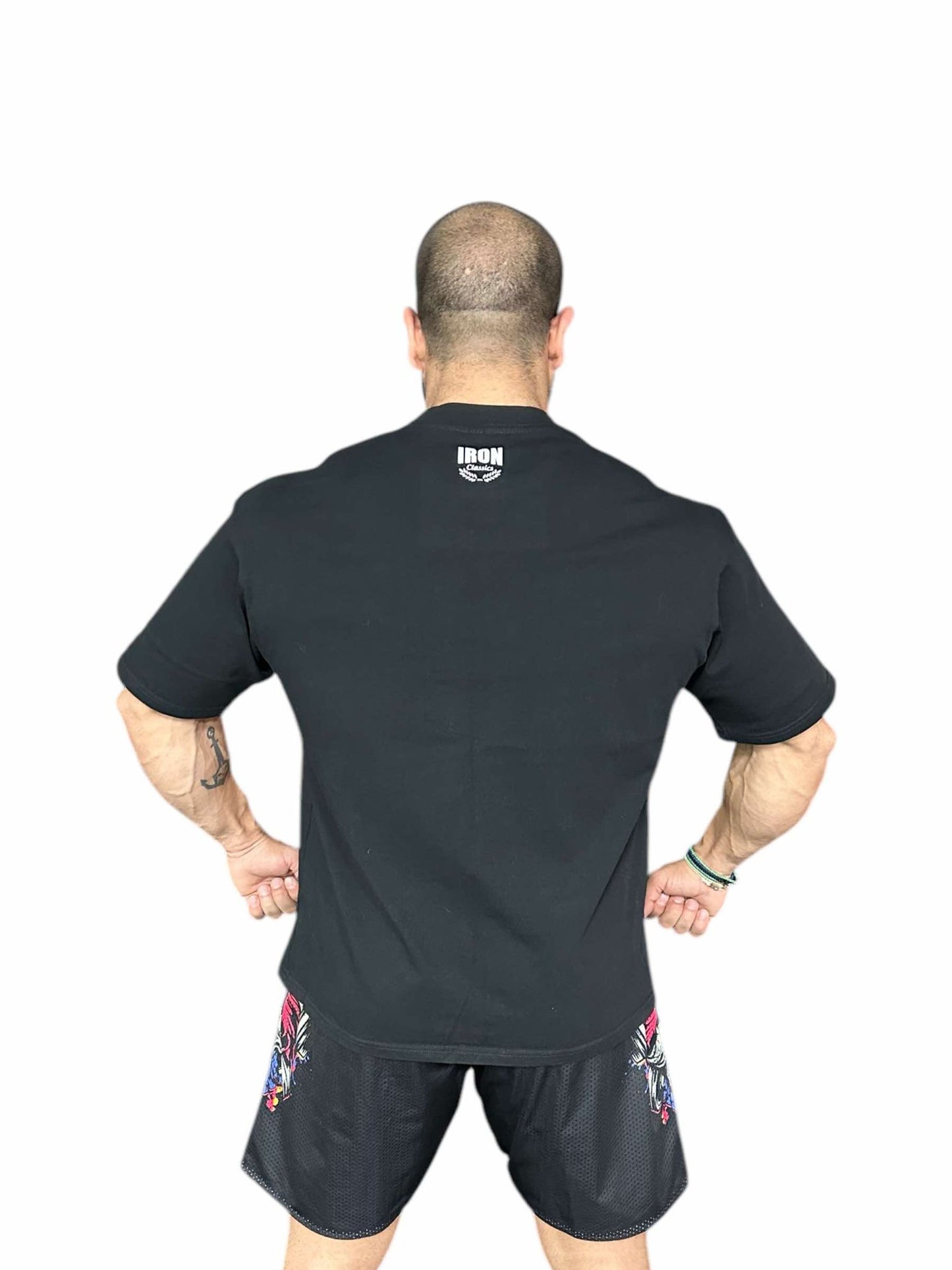 BLACK RELAX FIT TEE - PINK METALLICA LOGO