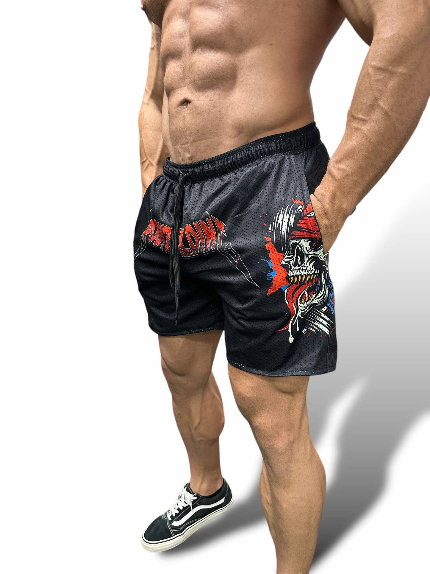 MESH 5" SHORTS - RED METALLICA LOGO