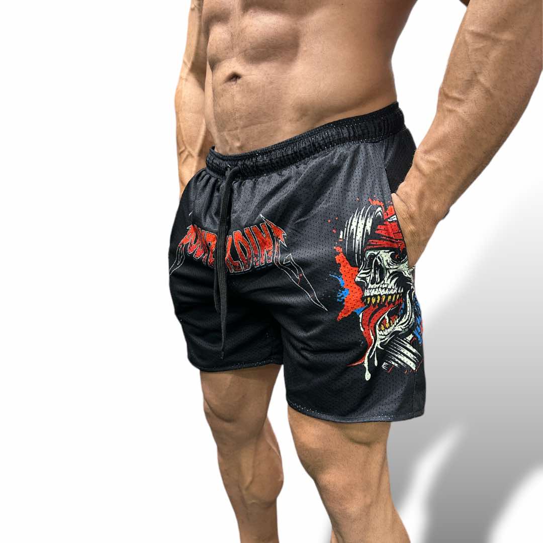 MESH 5" SHORTS - RED METALLICA LOGO