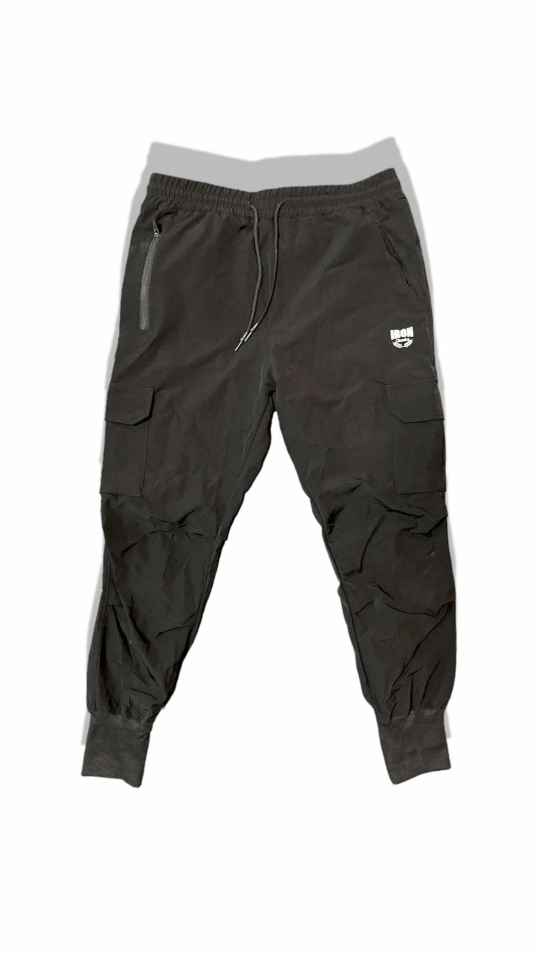 BLACK CARGO JOGGERS - BLACK COLOR