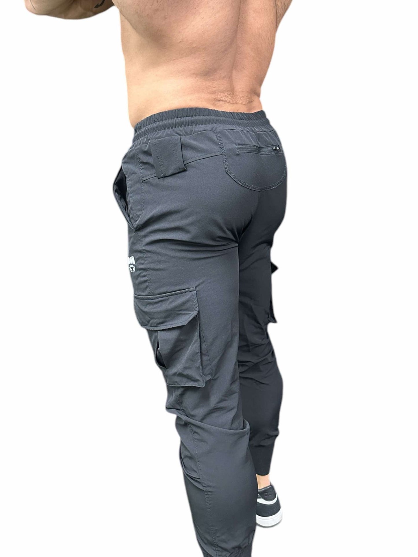 BLACK CARGO JOGGERS - BLACK COLOR
