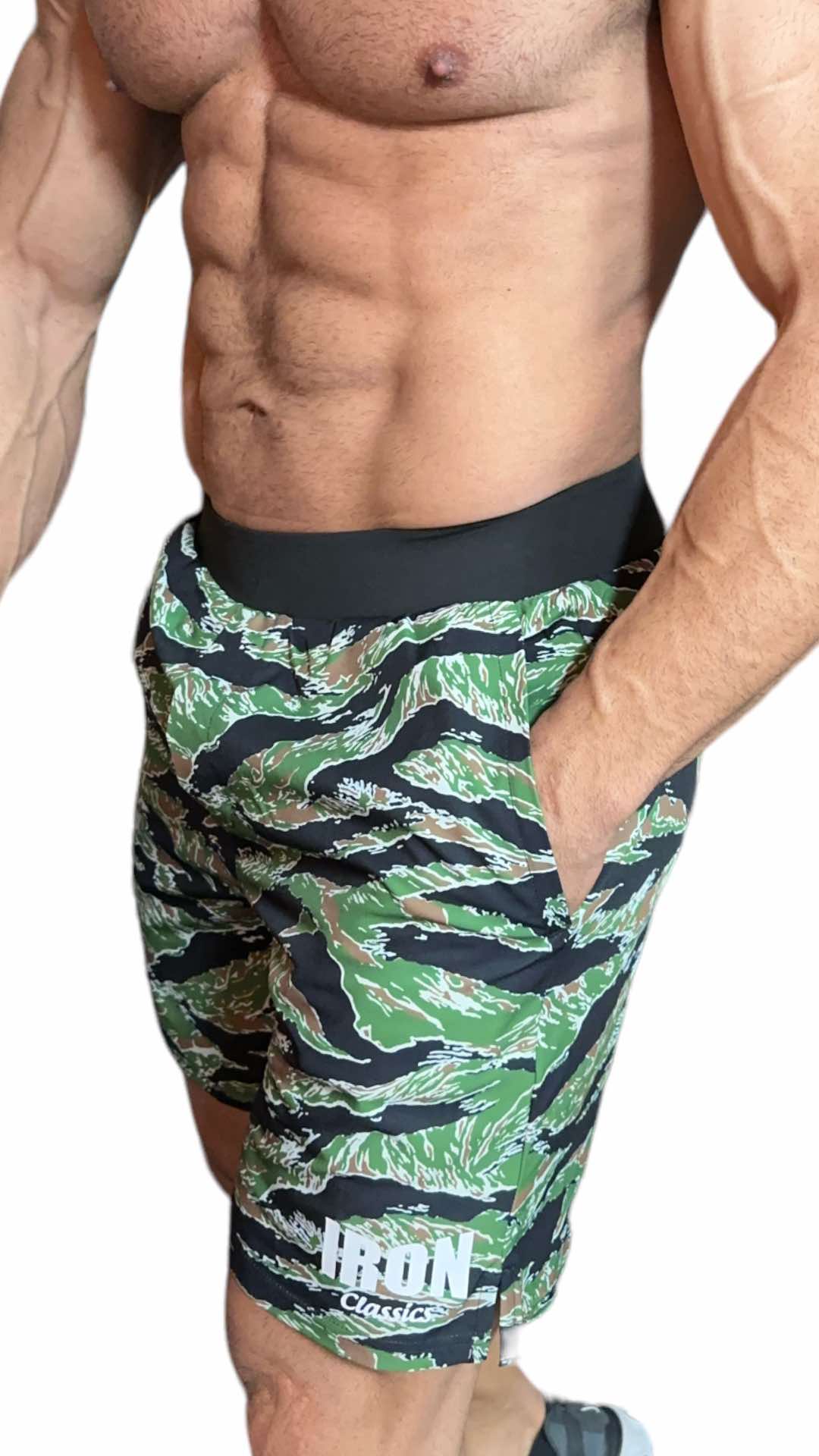 HIGH PERFORMANCE 7" SHORTS - TIGER CAMO COLOR