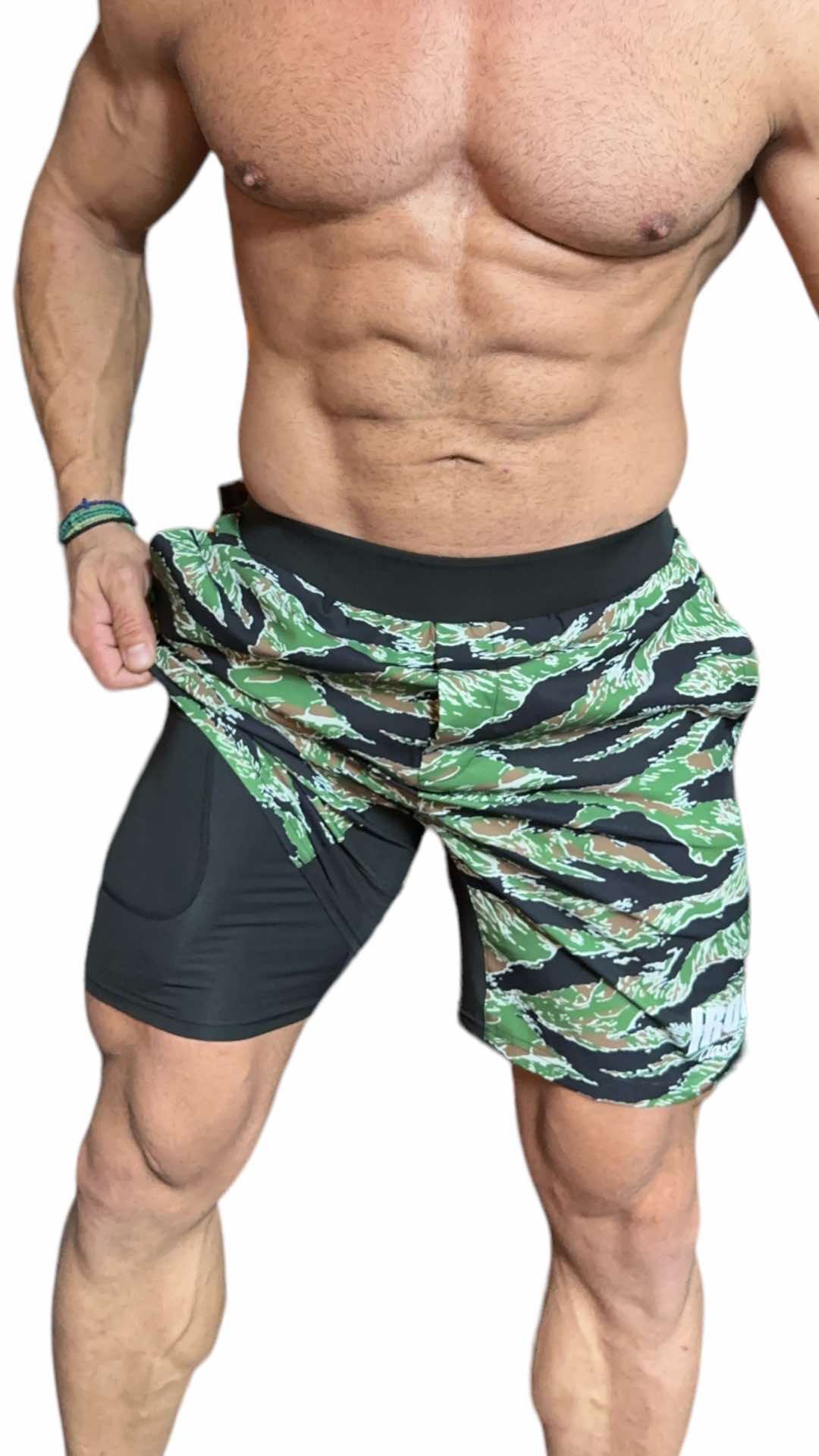 HIGH PERFORMANCE 7" SHORTS - TIGER CAMO COLOR