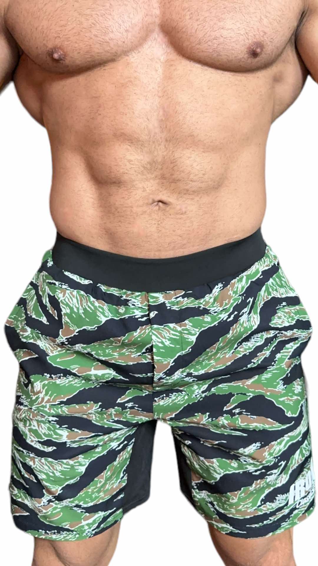 HIGH PERFORMANCE 7" SHORTS - TIGER CAMO COLOR