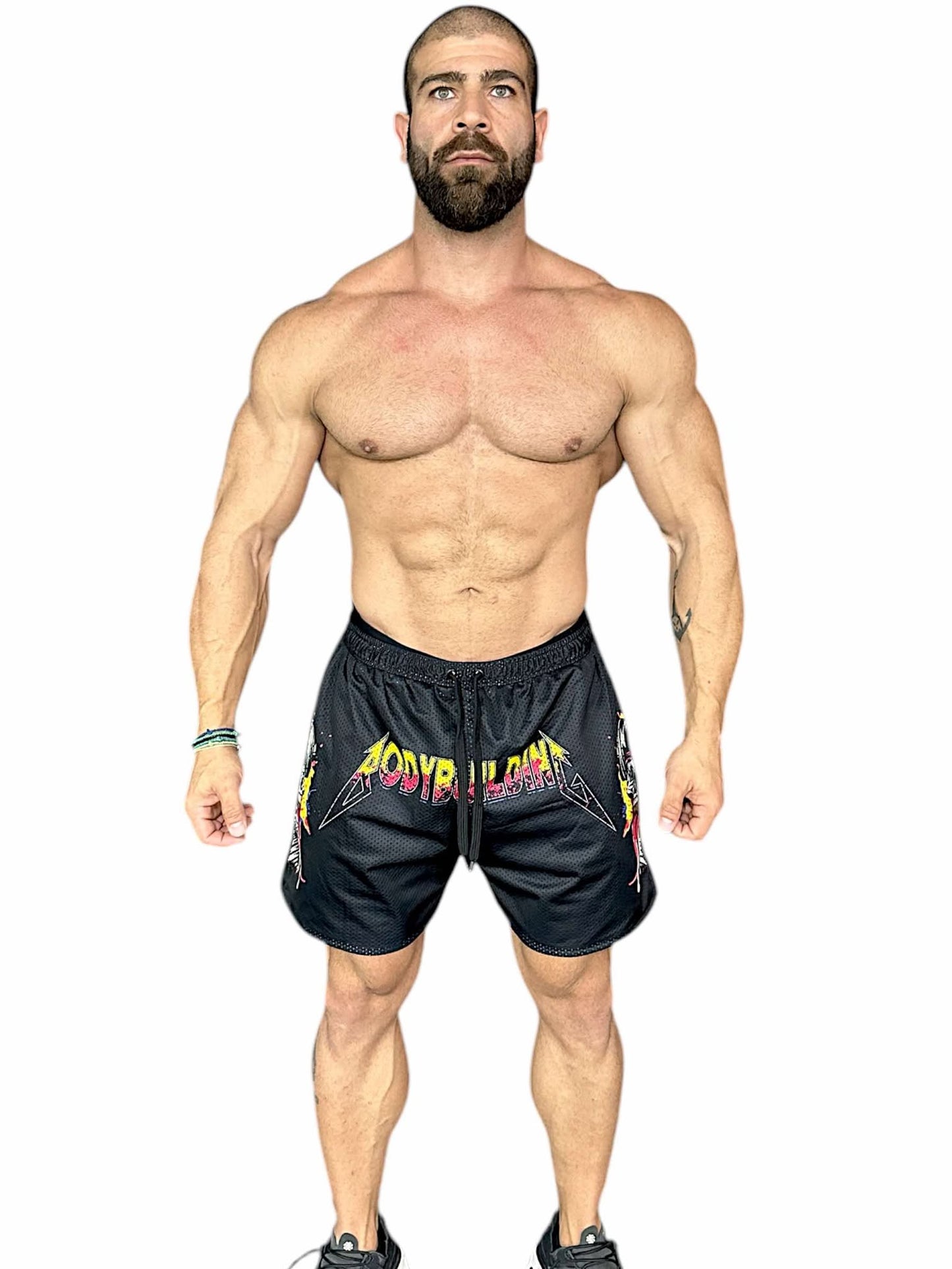 MESH 5" SHORTS - PINK METALLICA LOGO