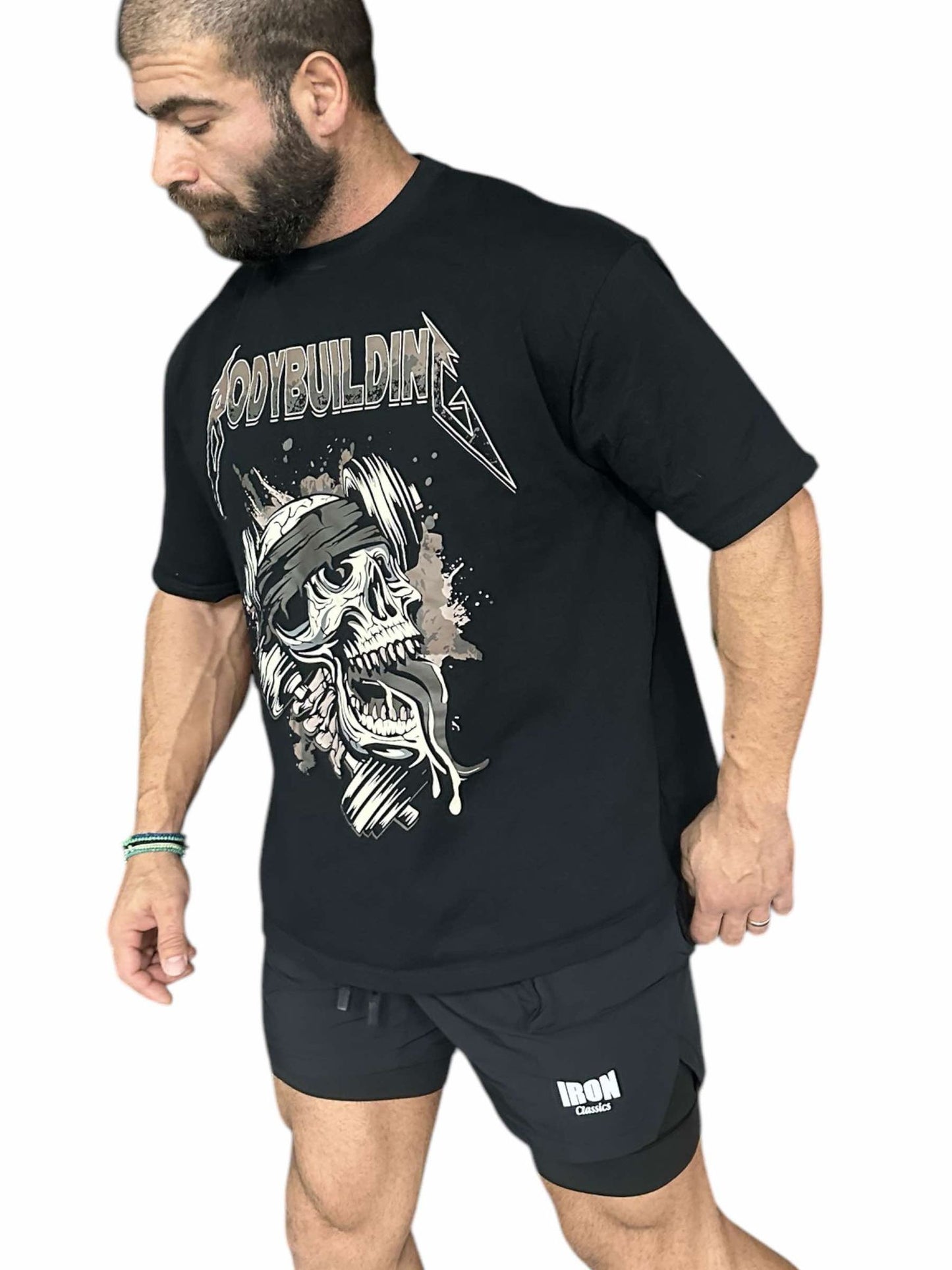 BLACK RELAX FIT TEE -BROWN METALICA LOGO