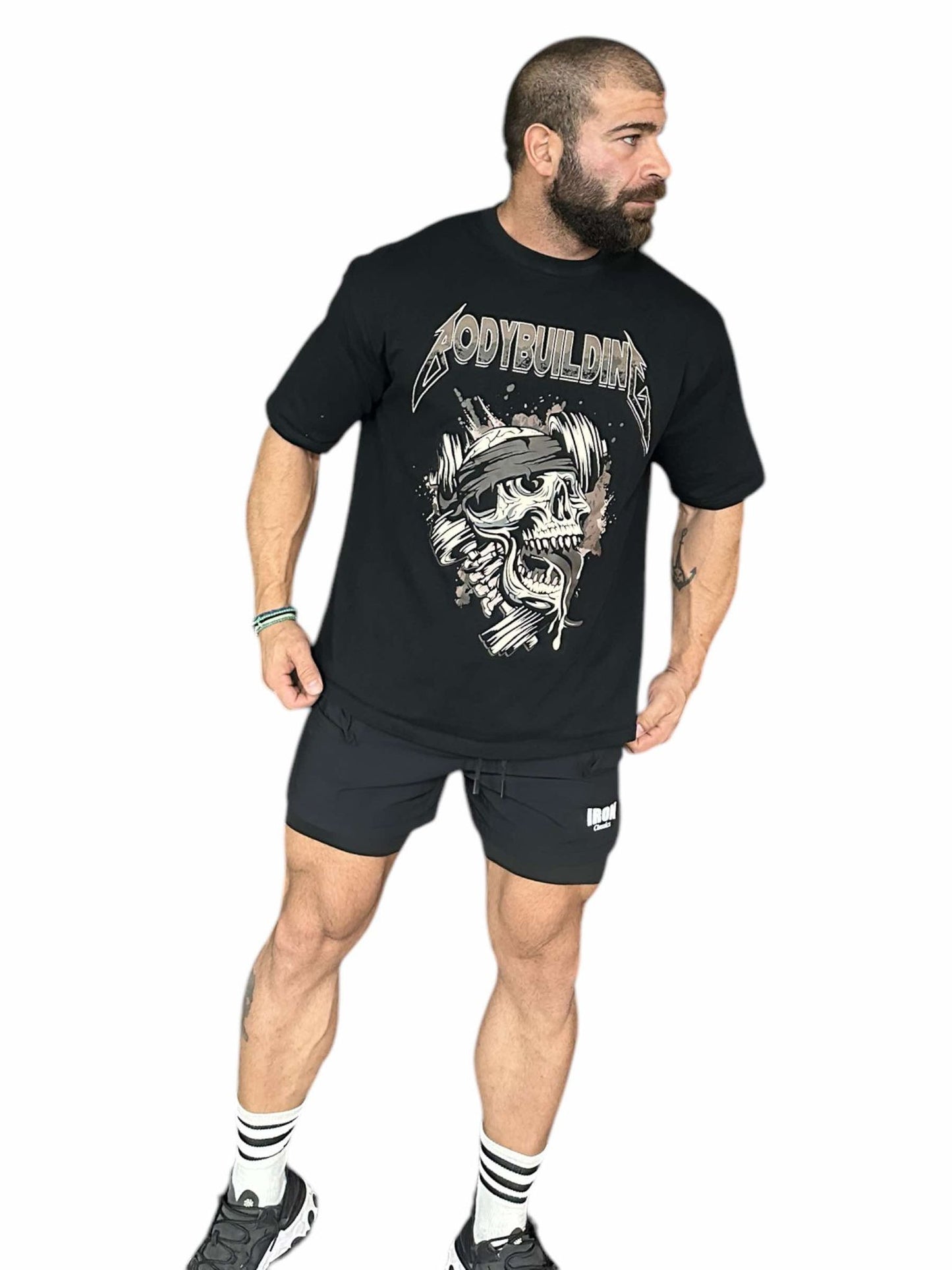 BLACK RELAX FIT TEE -BROWN METALICA LOGO