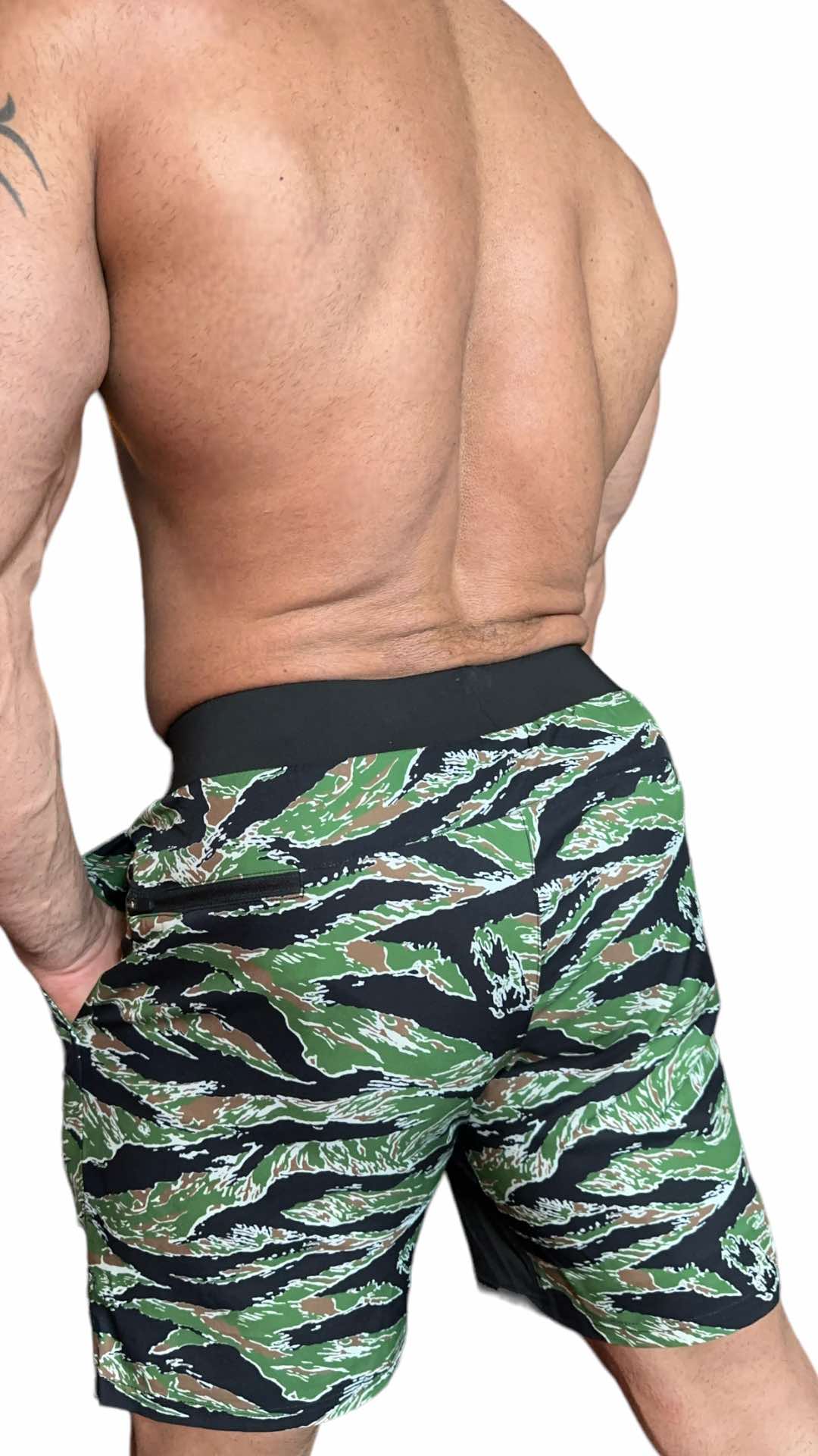 HIGH PERFORMANCE 7" SHORTS - TIGER CAMO COLOR