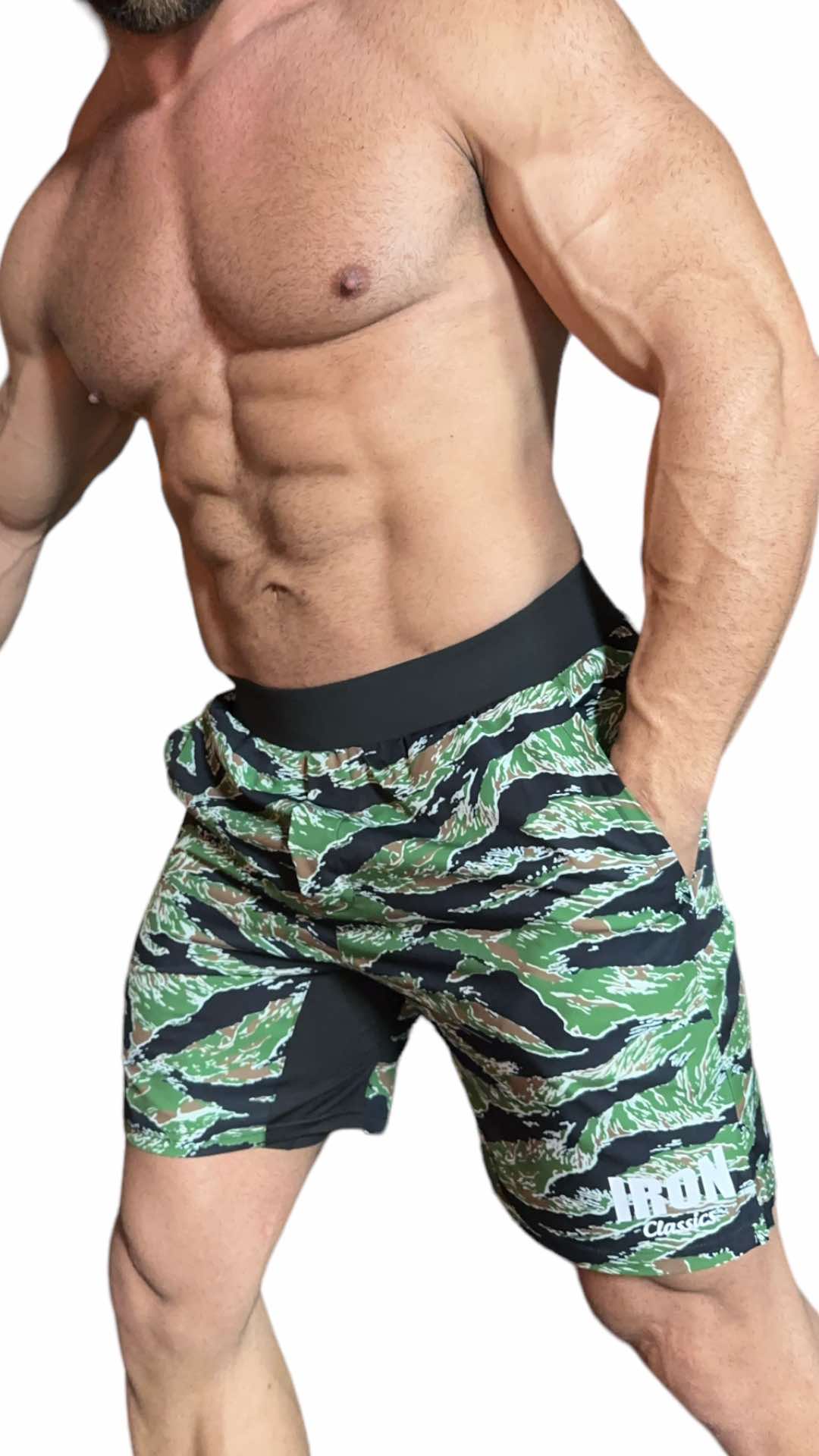 HIGH PERFORMANCE 7" SHORTS - TIGER CAMO COLOR