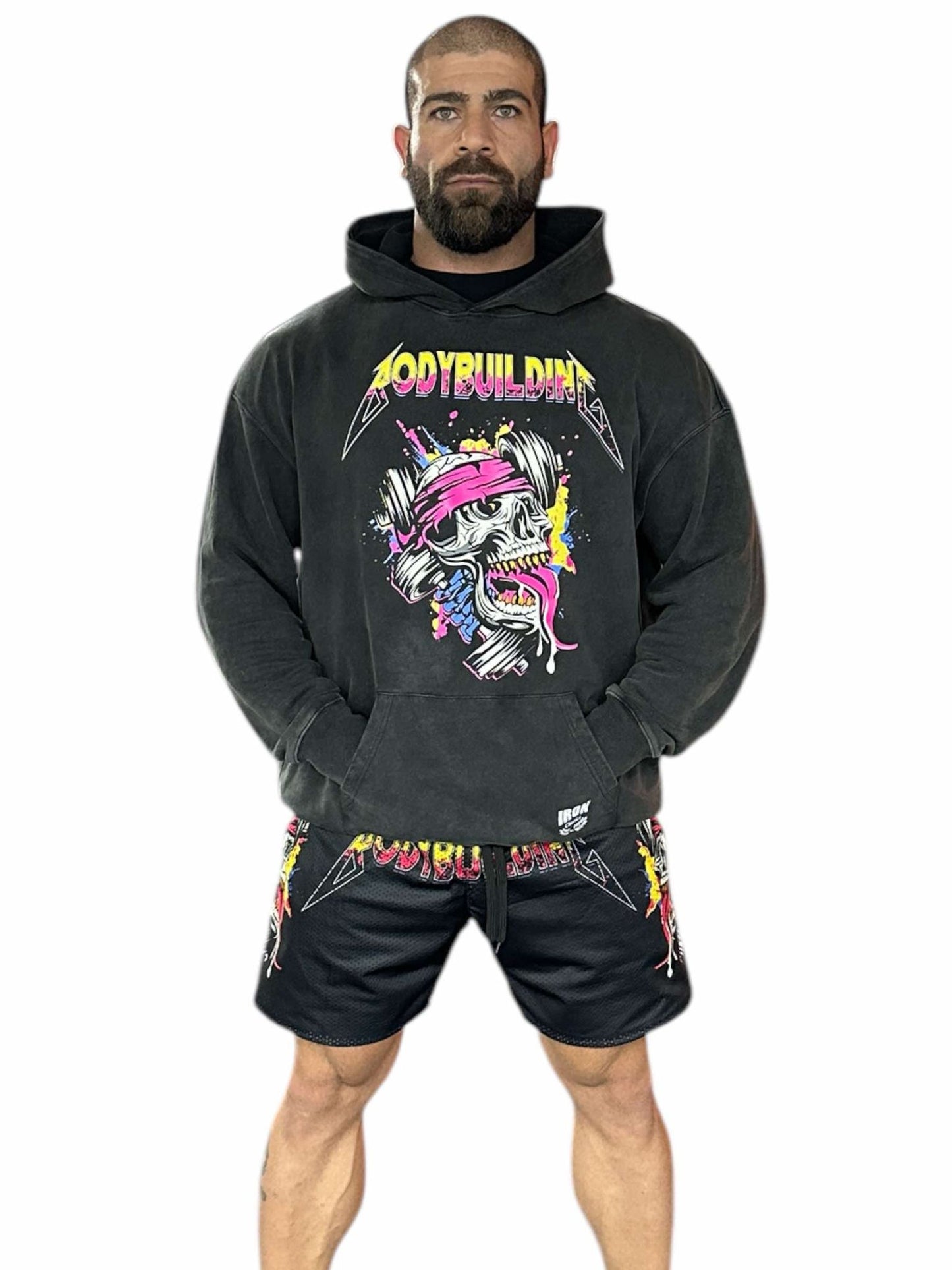 MESH 5" SHORTS - PINK METALLICA LOGO