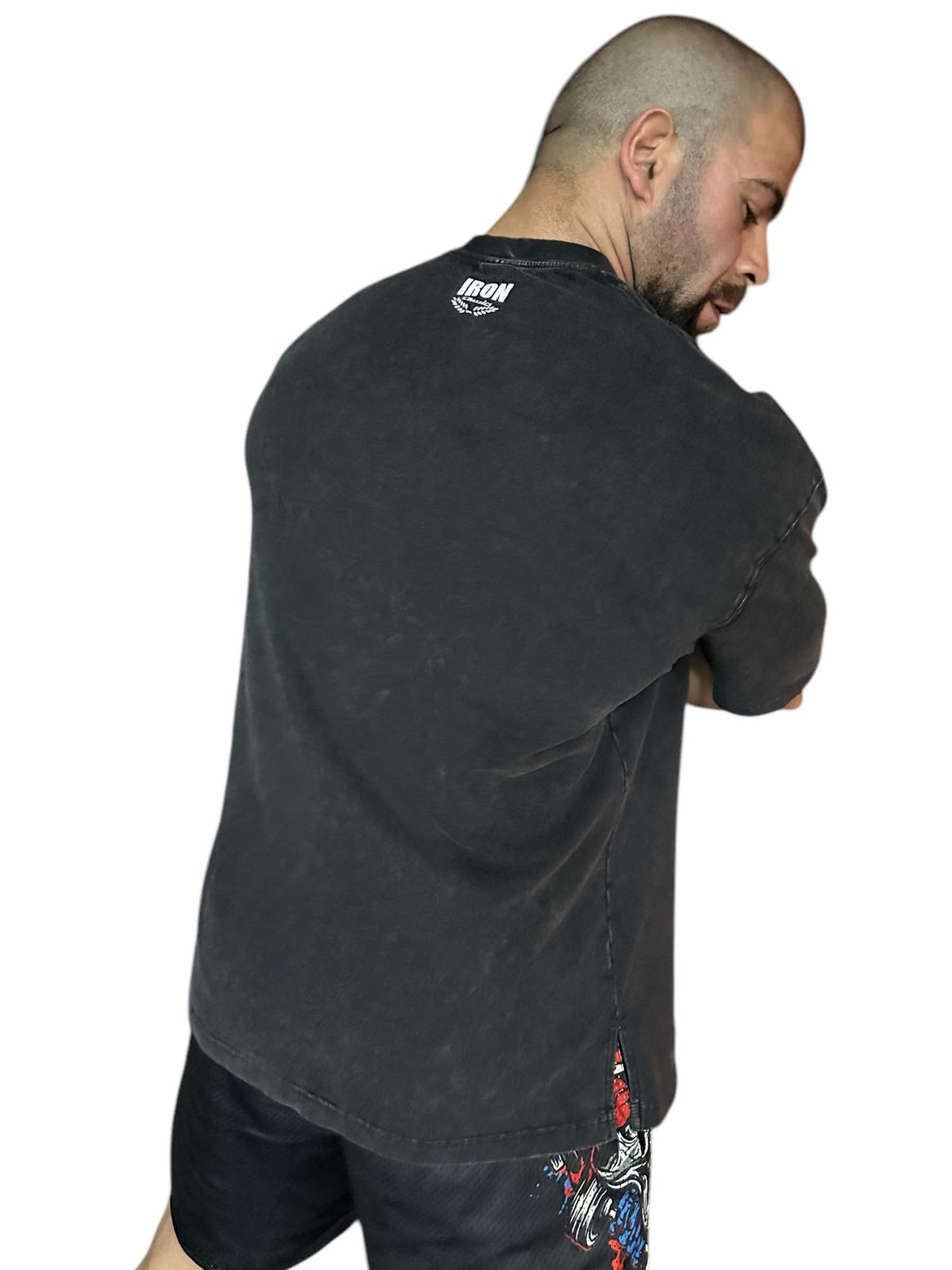 ACID WASH OVERSIZED TEE - ORANGE METALLICA LOGO