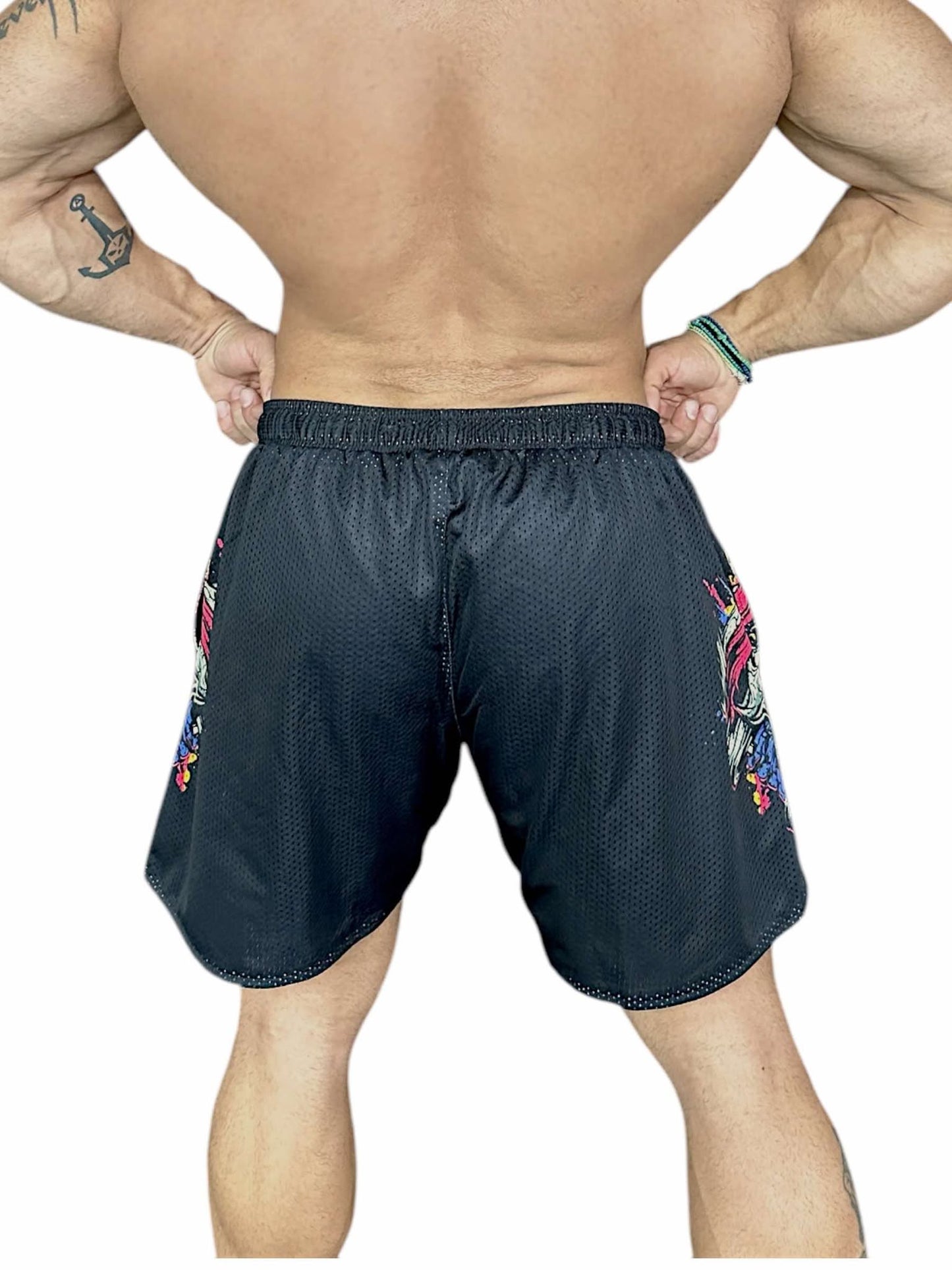 MESH 5" SHORTS - PINK METALLICA LOGO