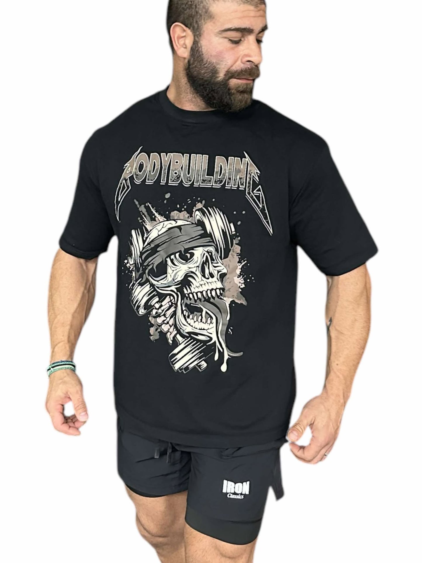BLACK RELAX FIT TEE -BROWN METALICA LOGO