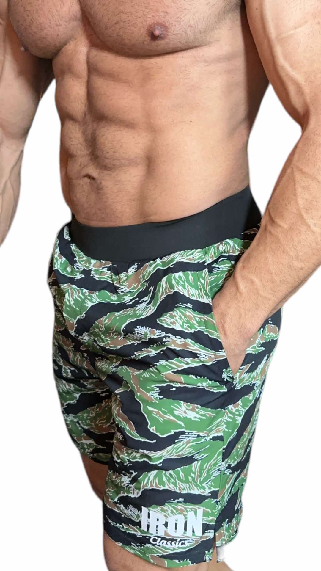 HIGH PERFORMANCE 7" SHORTS - TIGER CAMO COLOR